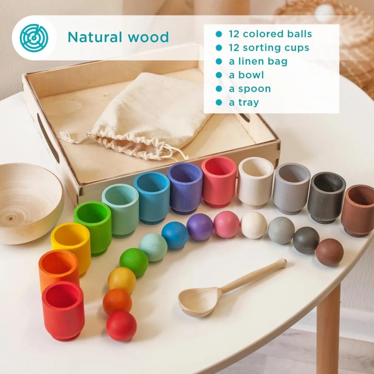 Montessori šķirošanas bumbas un krūzes - Image 3